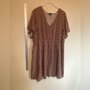 Women’s Plus Torrid Brown and Cream Mini Dress